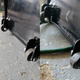 A side-by-side comparison of the new (left) vs the old (right) mangled wheels.